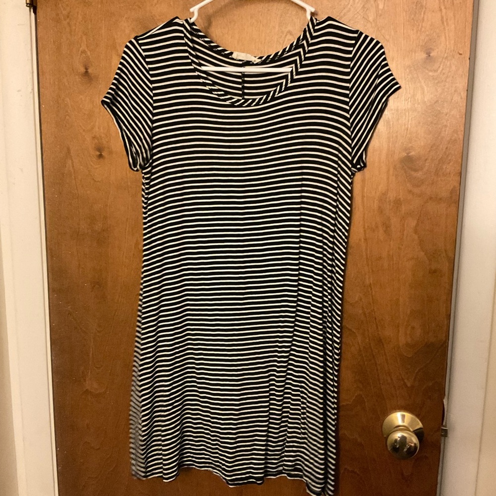 Black and White Striped Dress